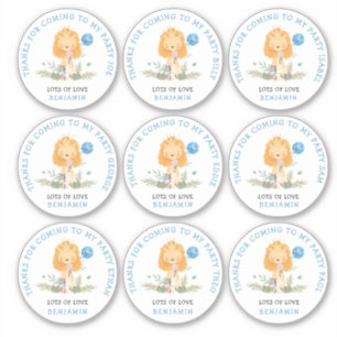9 Individuele gastnamen Blauw Hartelijk dank Sticker