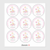 9 individuele gastnamen Kinder dank u Giraffe Sticker (Vel)