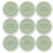 9 Individuele naam Bedankt Bridal Party Sage Sticker (Voorkant)