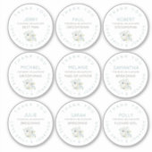 9 Individuele naam Dank u bruids bloemen klein Sticker (Voorkant)