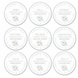 9 Individuele naam Dank u bruids Floral Large Sticker