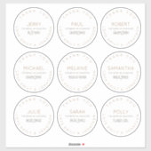 9 individuele namen dank u bruids partij groot sticker (Vel)