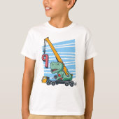 9 jaar 9e verjaardag Mobiele kraan Dinosaur T-shirt (Voorkant)