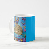 9 Jaar AA Munt Gefeliciteerd Vlinders Koffie Koffiemok (Voorkant links)