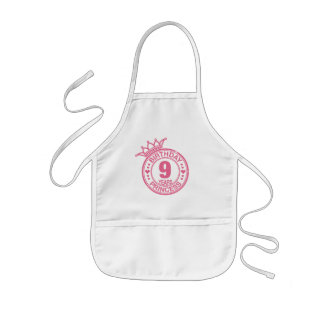 9 jaar - Birthday Princess - roze Kinder Schort