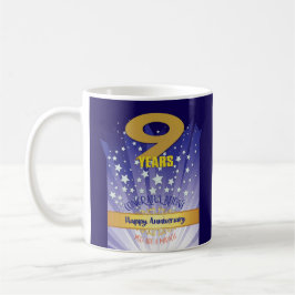 9 jaar CUSTOM Recovery Jubileum vetgedrukte cijfer Koffiemok