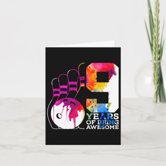 9 jaar Geweldige bowling 9e verjaardag Kaart (Voorkant)