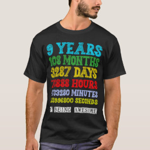 9 jaar Geweldige Happy 9th Birthday Nine C T-shirt
