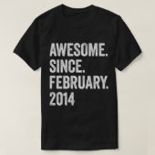 9 jaar Geweldige sinds februari 2014 9e verjaardag T-shirt (Design voorkant)