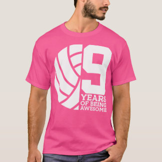 9 jaar Geweldige volleybal 9e verjaardag T-shirt