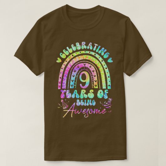 9 jaar Geweldige zijn 9e verjaardag meisje das dye T-shirt (Design voorkant)