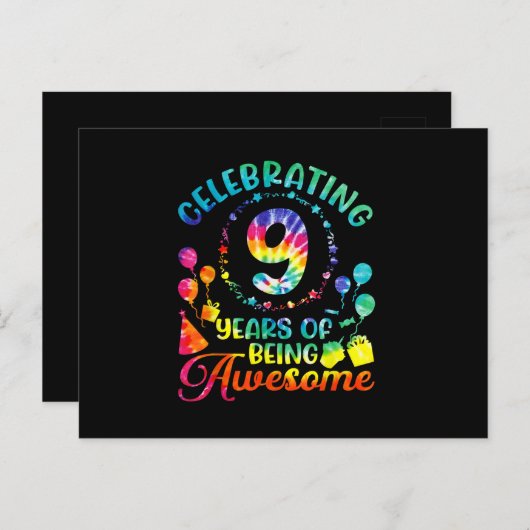 9 jaar Geweldige zijn 9e verjaardagscadeau Briefkaart (Voorkant / Achterkant)