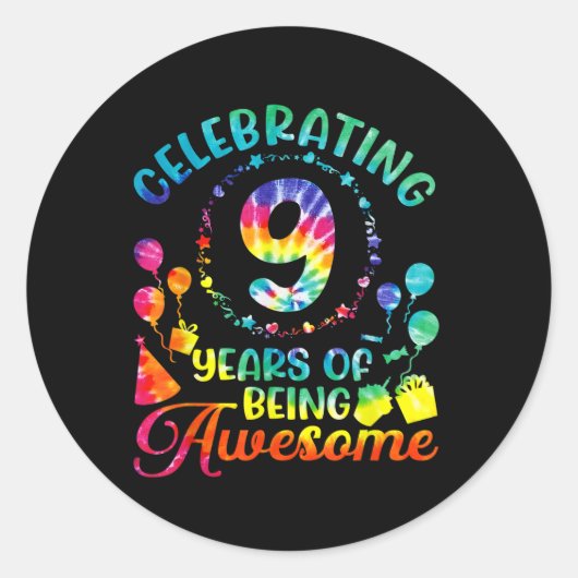 9 jaar Geweldige zijn 9e verjaardagscadeau Ronde Sticker (Voorkant)