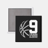 9 jaar Geweldige zijn Bysketbyll 9th Birthday Magneet (Voorkant / Achterkant)