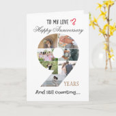 9 Jaar Huwelijksjubileum Fotokaart Kaart (Gele Bloem)