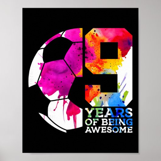 9 jaar lang geweldig voetbal 9e verjaardag _2 poster (Voorkant)