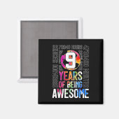 9 jaar lang geweldig voetbal 9e verjaardag magneet (Voorkant / Achterkant)