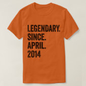 9 jaar Legendary sinds april 2014 9e verjaardag T-shirt (Design voorkant)