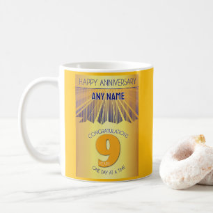 9 Jaar Nuchter Jubileum Gouden Straal 12 Stappen Koffiemok