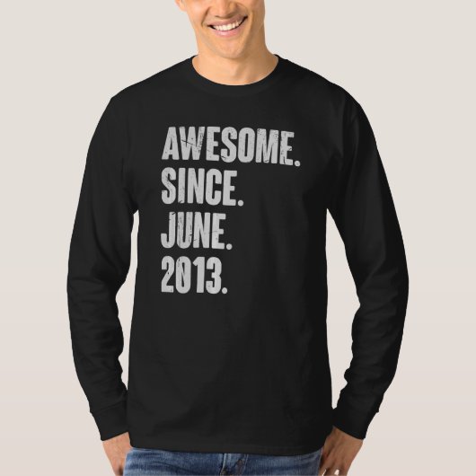 9 jaar oud 9 jaar Geweldige sinds juni 2013 T-shirt (Voorkant)