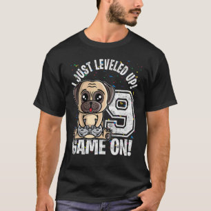 9 Jaar Oud 9e Verjaardag Pug Hond Jongen Meisje Vi T-shirt