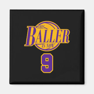 9 jaar oud Basketball Baller Paars en Magneet