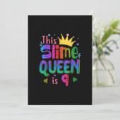9 jaar oud cadeautje Deze slijmkoningin is 9 jaar Kaart (Staand voorkant)