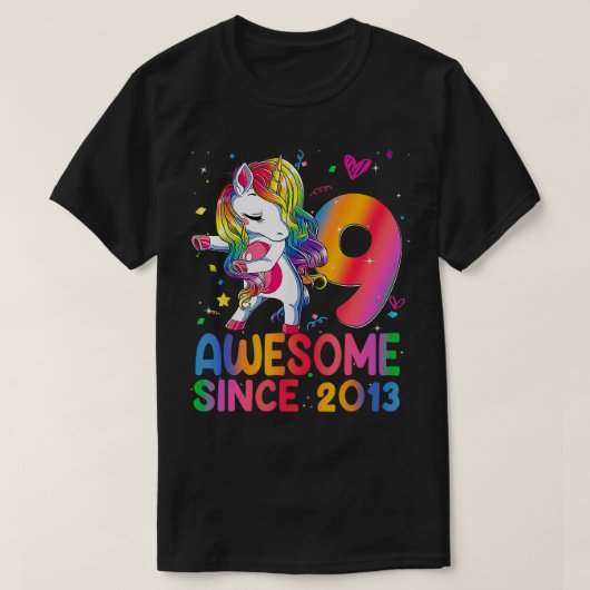 9 jaar oud cadeautje meisjes Tiener abbing Unicorn T-shirt (Design voorkant)