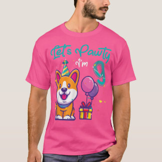 9 jaar oud Corgi Hondenliefhebber 9e verjaardag La T-shirt