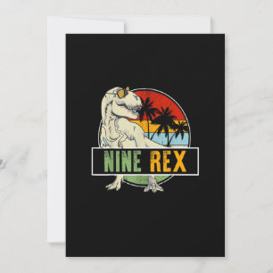 9 jaar oud Dinosaur Birthday 9th T Rex Dino 9 Saur Kaart