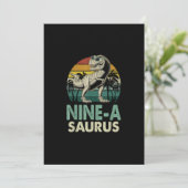 9 jaar oud Dinosaur Birthday 9th T Rex Dino 9 Saur Kaart (Staand voorkant)