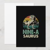9 jaar oud Dinosaur Birthday 9th T Rex Dino 9 Saur Kaart (Voorkant / Achterkant)