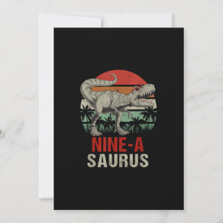 9 jaar oud Dinosaur Birthday 9th T Rex Dino 9 Saur Kaart