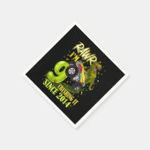 9 jaar oud Dinosaur Trex Monster Truck 9th Birthda Servet (Hoek)