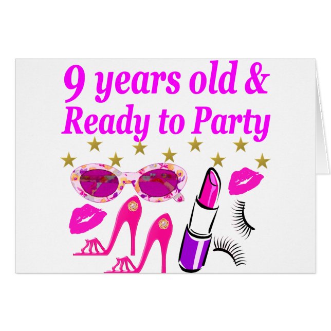 9 JAAR OUD EN GELEZEN Y NAAR PARTY LITTLE DIVA DES (Voorkant Horizontaal)