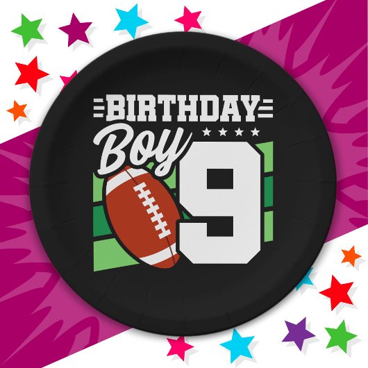 9 Jaar Oud Football Party Thema 9e Verjaardags Jon Papieren Bordje