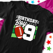9 Jaar Oud Football Party Thema 9e Verjaardags Jon T-shirt
