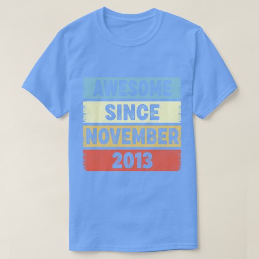 9 jaar oud Geweldige sinds november 2013 9e verjaa T-shirt (Design voorkant)