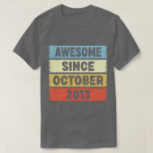 9 jaar oud Geweldige sinds oktober 2013 9th Birthd T-shirt (Design voorkant)