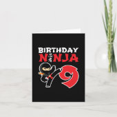9 Jaar Oud Karate Ninja Party Kinder 9e Verjaardag Kaart (Voorkant)