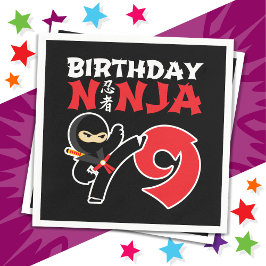 9 Jaar Oud Karate Ninja Party Kinder 9e Verjaardag Servet