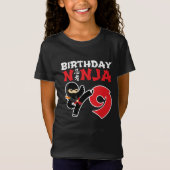 9 Jaar Oud Karate Ninja Party Kinder 9e Verjaardag T-shirt (Voorkant)