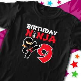 9 Jaar Oud Karate Ninja Party Kinder 9e Verjaardag T-shirt