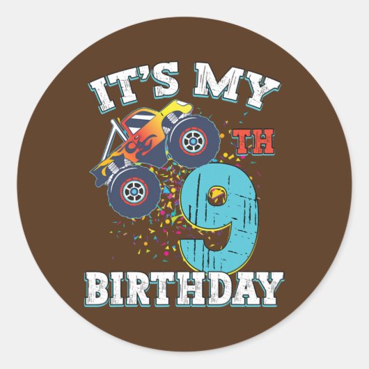 9 jaar oud meisje Het is mijn negende geboortedag  Ronde Sticker (Voorkant)