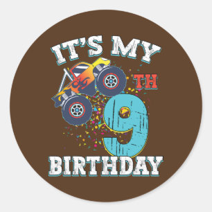 9 jaar oud meisje Het is mijn negende geboortedag  Ronde Sticker