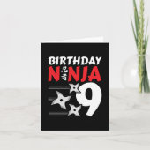 9 Jaar Oud Ninja Party Sterren Kinder 9e Verjaarda Kaart (Voorkant)