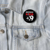 9 Jaar Oud Ninja Party Sterren Kinder 9e Verjaarda Ronde Button 5,7 Cm (In situ)