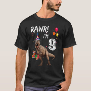 9 Jaar Oud Rex Dinosaur 9e Verjaardag Jongen T-shirt