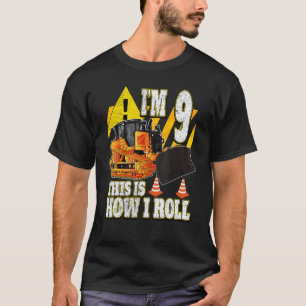 9 Jaar Oud Verjaardag Bulldozer T-shirt