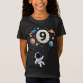 9 Jaar Oud Verjaardag Planeten Astronaut 9e Verjaa T-shirt (Voorkant)